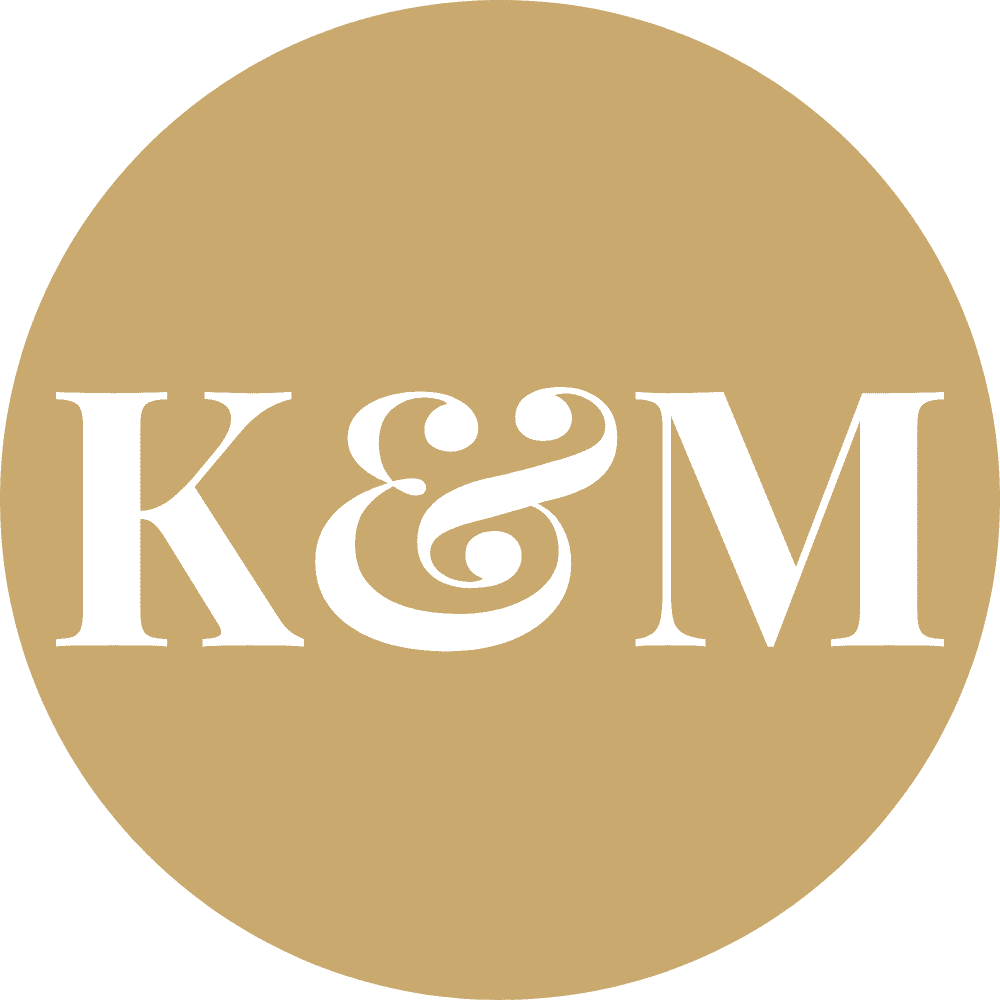 K&M monogram logo for Kirk & Mashell's Luxe Couples Retreat testimonial